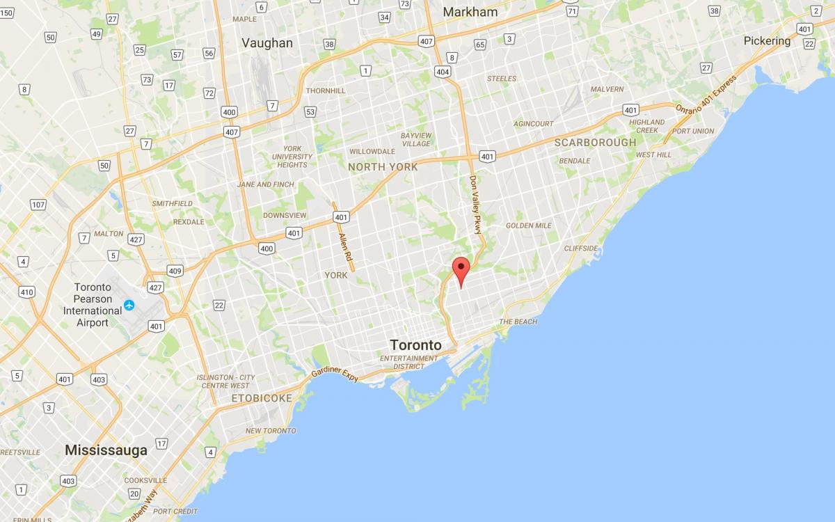 Карта на Папе Село област Торонто