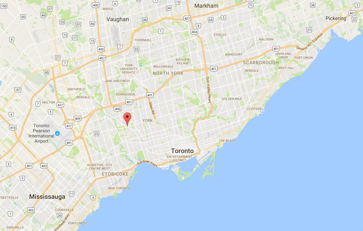 Карта на Планината Денис област Торонто