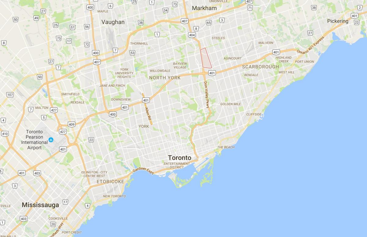 Карта на Пријатен Поглед област Торонто