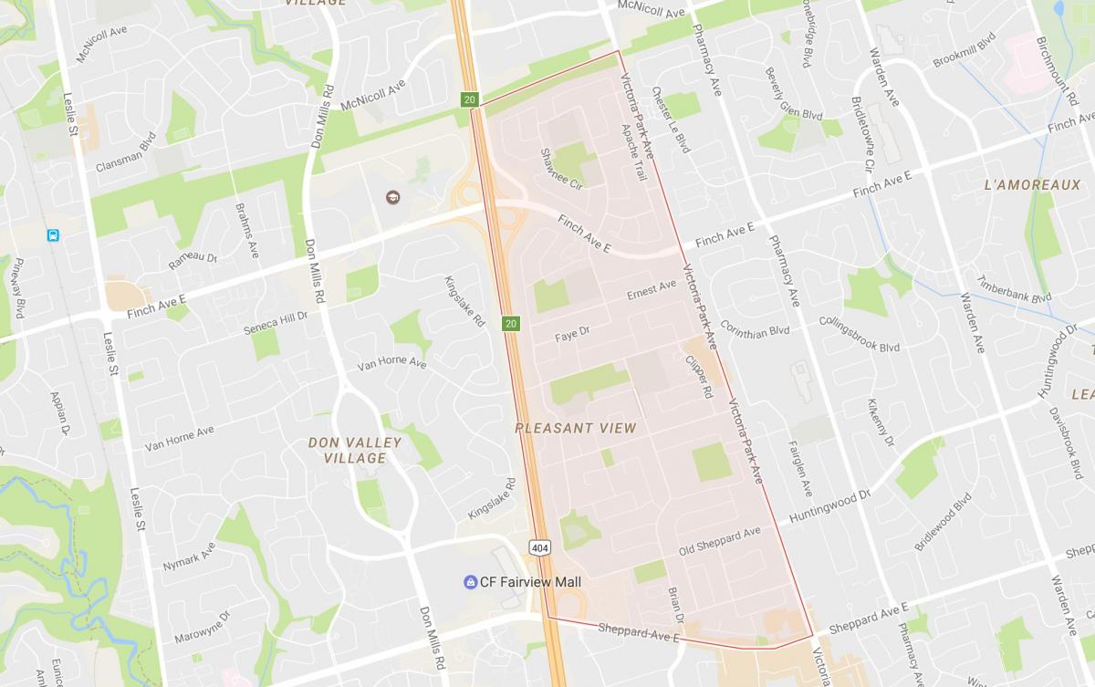Карта на Пријатен Поглед соседство Торонто