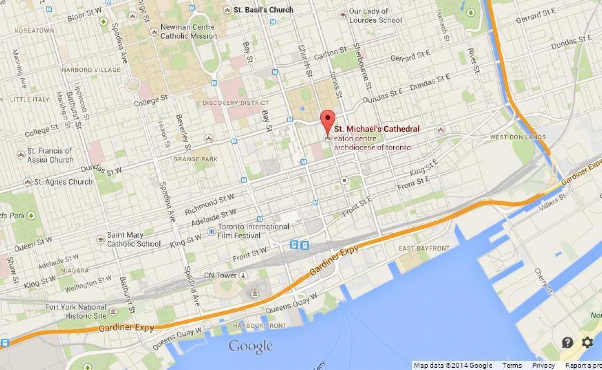 Карта на Св. Мајкл Cathedrale Торонто преглед