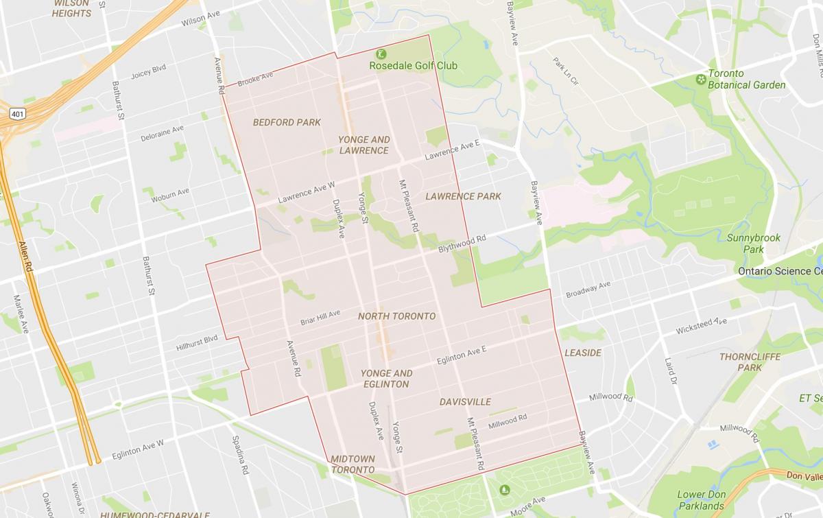 Карта на Северна соседство Торонто