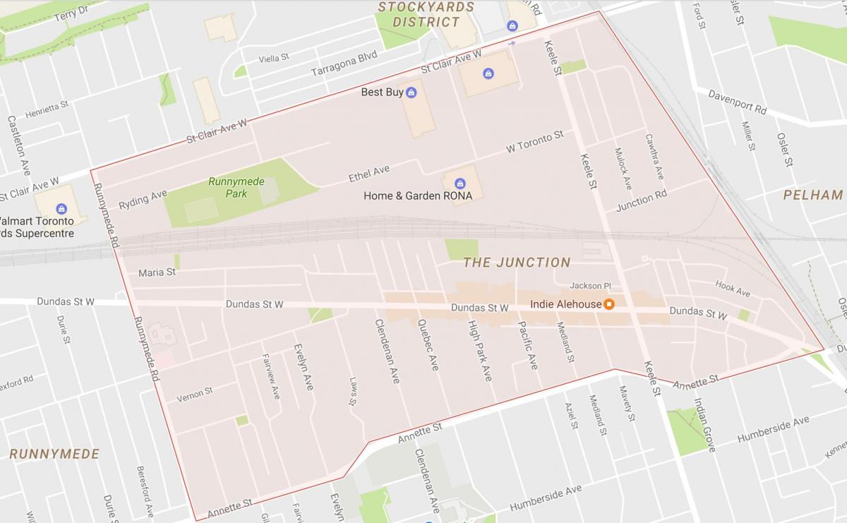 Карта на Сливните соседство Торонто