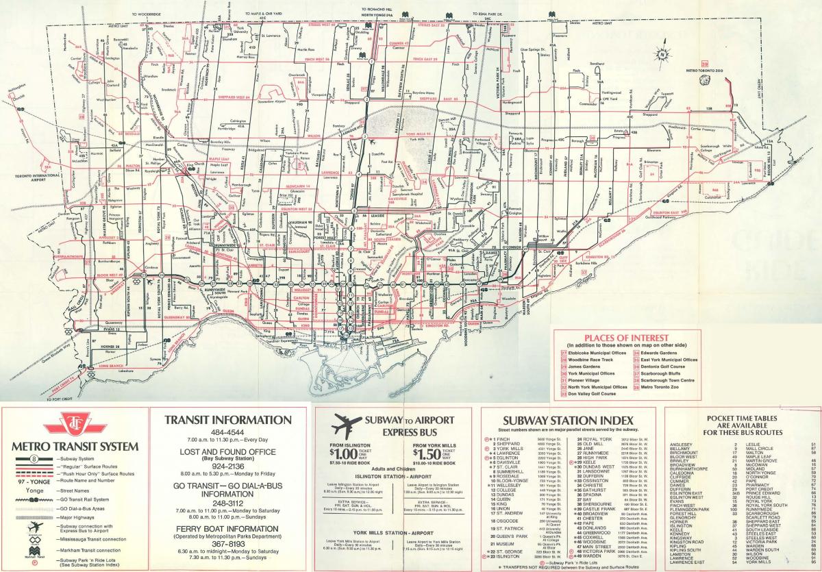 Карта на Торонто 1976