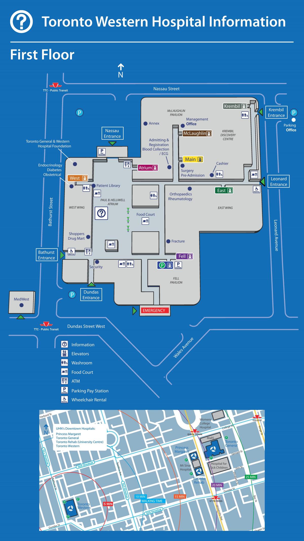 Карта на Торонто Западен Болница