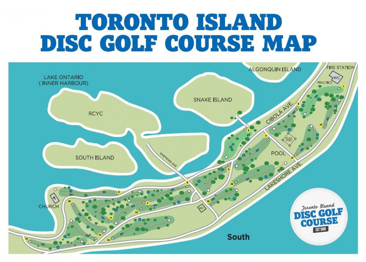Карта на Торонто Острови голф Торонто