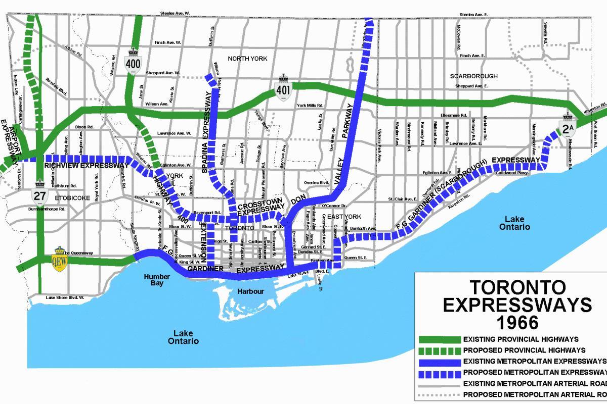 Карта на Торонто автопати
