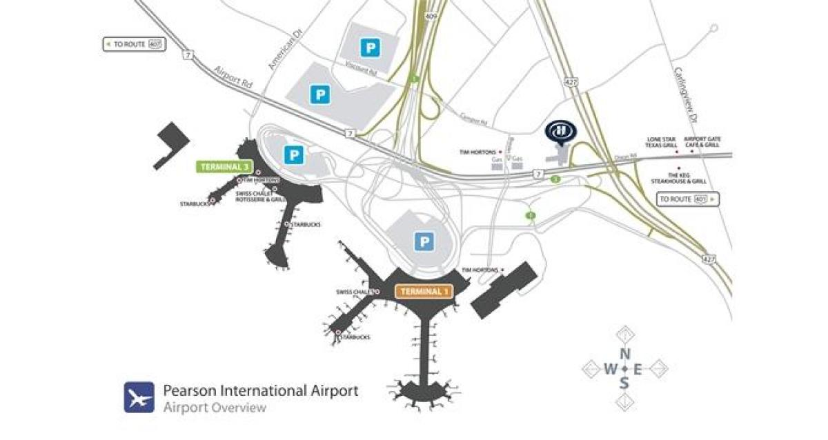 Карта на Торонто аеродром пирсон преглед