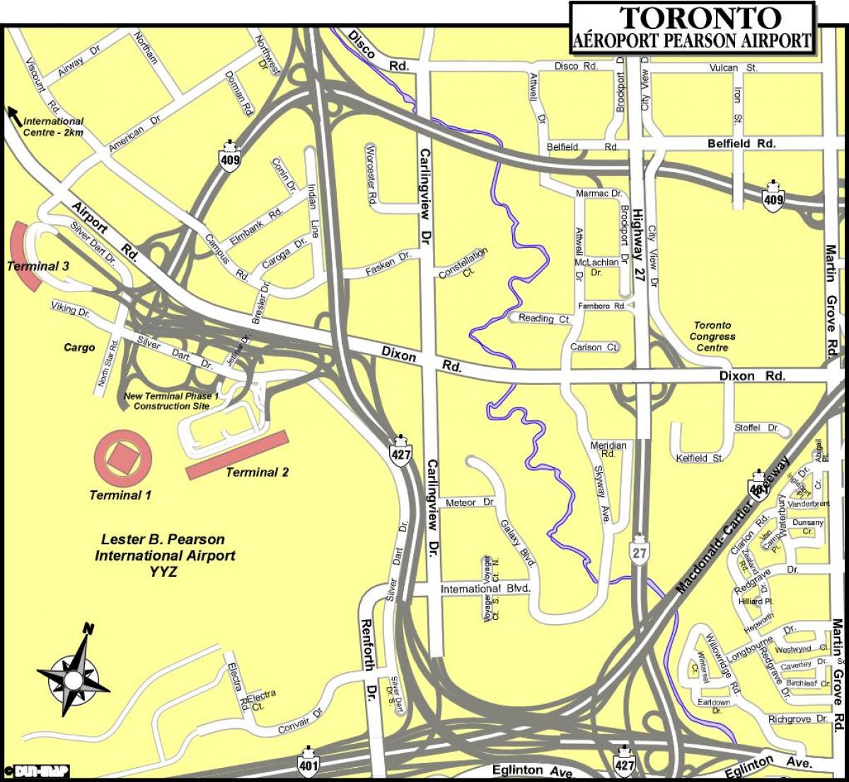 Карта на Торонто аеродроми