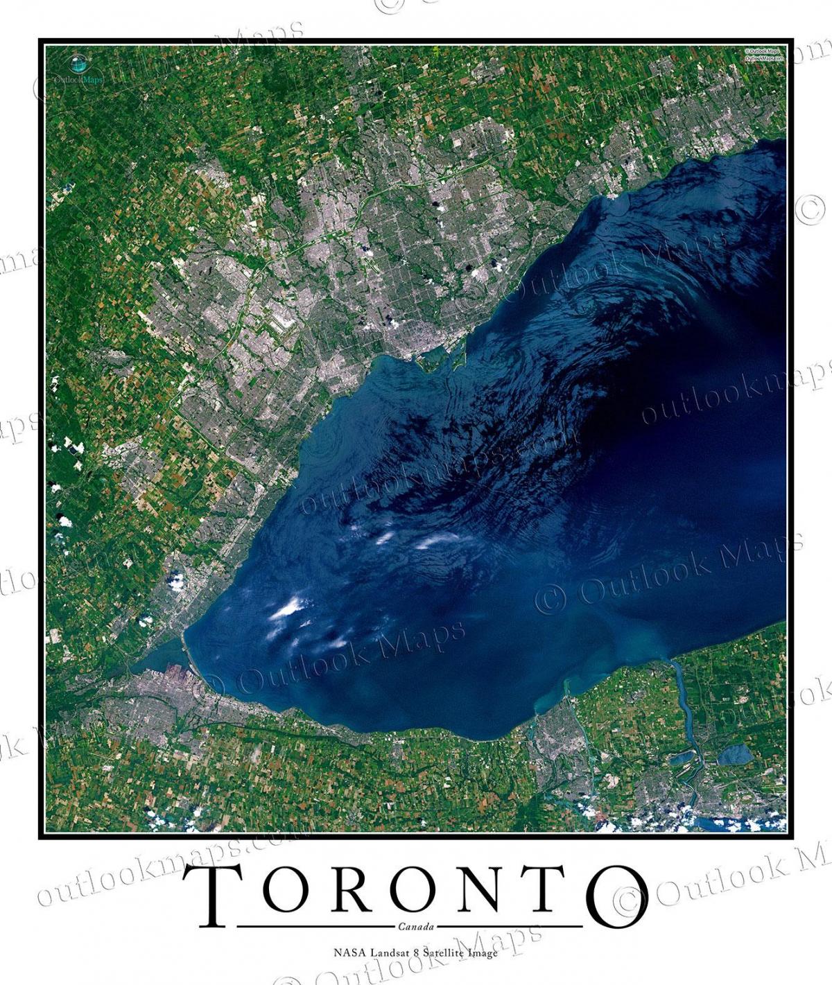 Карта на Торонто езерото Онтарио satellite