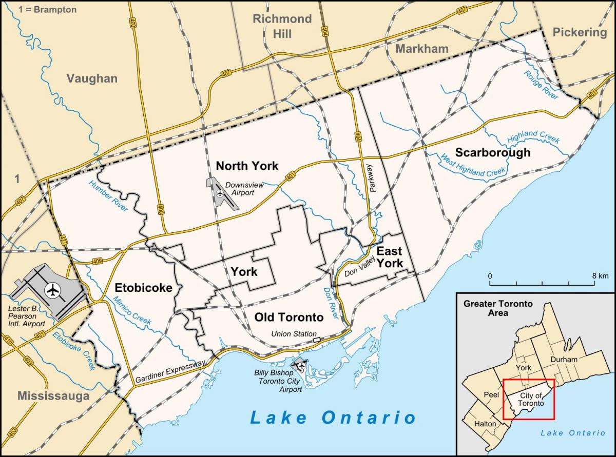 Карта на Торонто