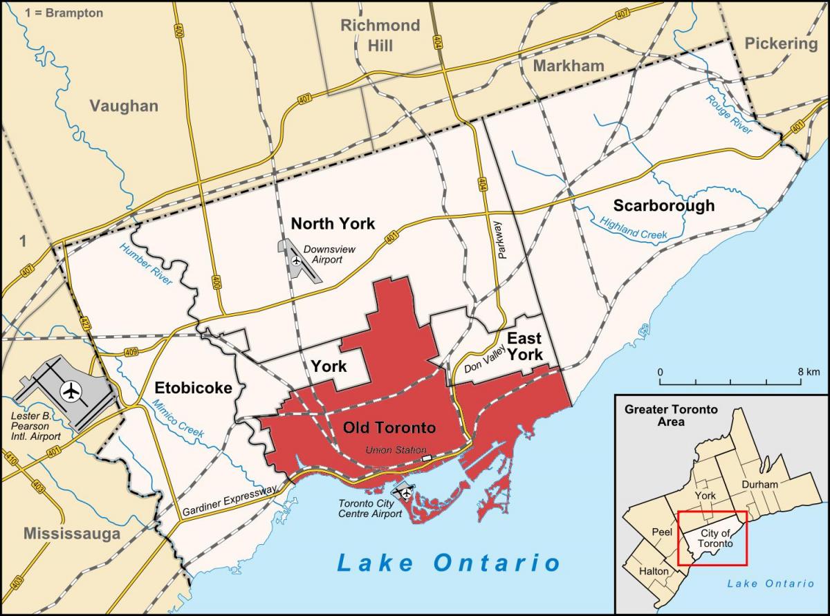 Карта на Торонто област