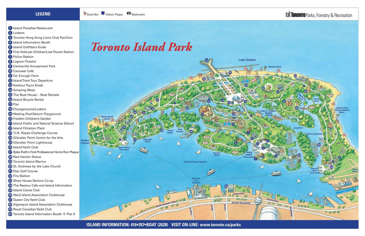 Карта на Торонто островот парк