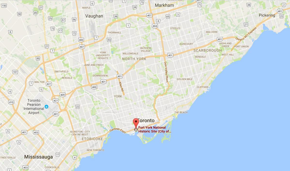 Карта на Форт York област Торонто