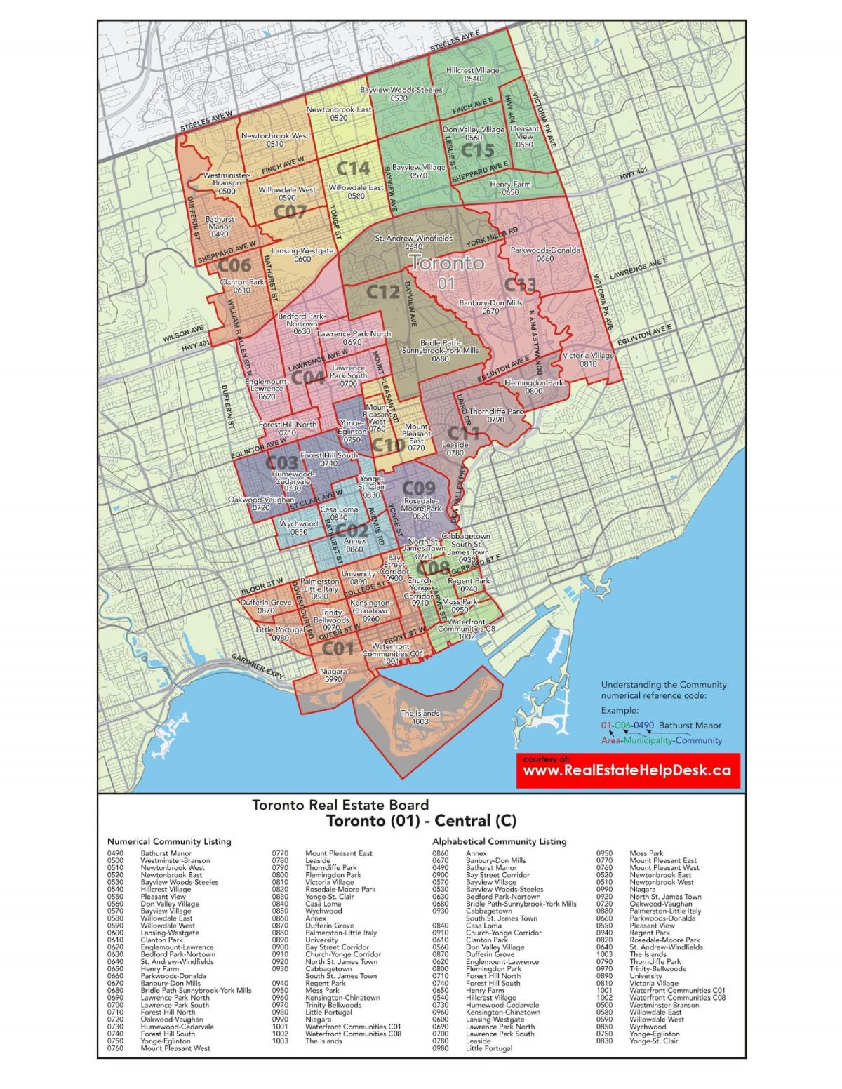 Карта на Централна Торонто