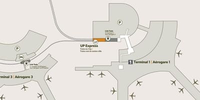 Карта на аеродромот Пирсон железничката станица
