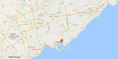 Карта на Источна Bayfront област Торонто