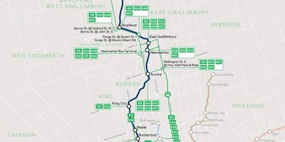 Карта на линија Barrie Оди Транзит