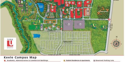 Карта на Јорк универзитетот keele кампус