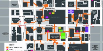Мапа на Патот Торонто Центарот на Пешачки Walkway
