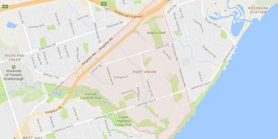 Карта на Пристаништето Унија соседство Торонто