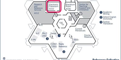 Карта на универзитетот на Торонто Robarts библиотека електронска училница