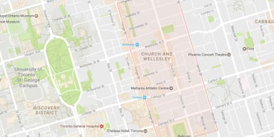 Карта на Црквата и Wellesley соседство Торонто