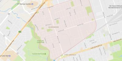 Карта на Alderwood Parkview соседство Торонто