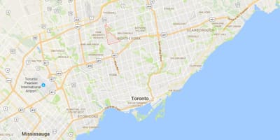 Карта на Bathurst Манор област Торонто