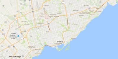 Карта на Bathurst Манор област Торонто