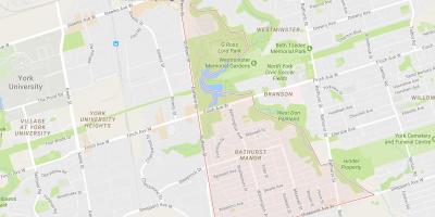 Карта на Bathurst Манор соседство Торонто