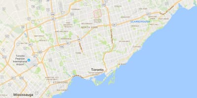 Карта на Bayview Шумата – Steeles област Торонто