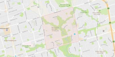 Карта на Bayview Шумата – Steeles соседство Торонто