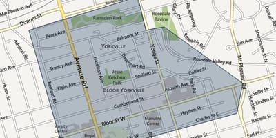 Карта на Bloor Yorkville