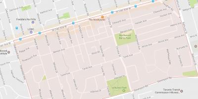 Карта на Bracondale Ридот соседство Торонто