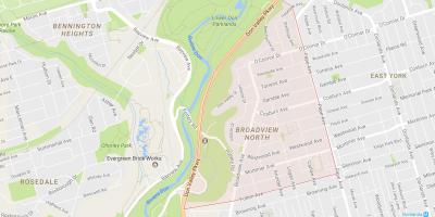 Карта на Broadview Северно соседство Торонто