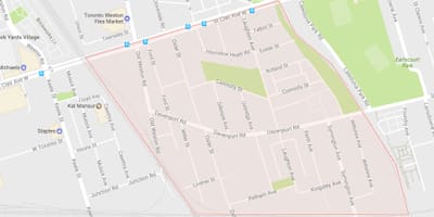 Карта на Carleton Село соседство Торонто