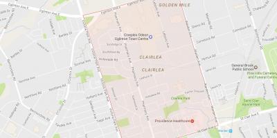 Карта на Clairlea соседство Торонто