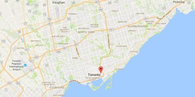 Карта на Corktown област Торонто