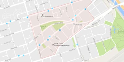 Карта на Corktown соседство Торонто