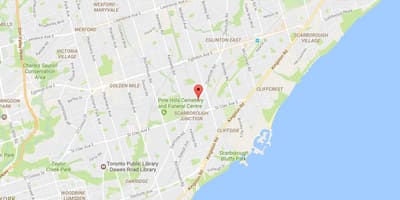 Карта на Danforth патот Торонто