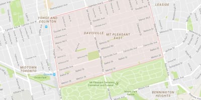 Карта на Davisville Село соседство Торонто