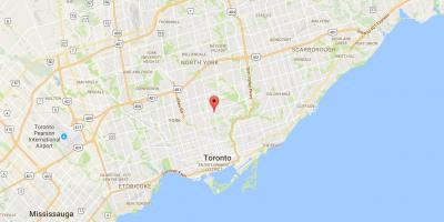 Карта на Davisville Село област Торонто