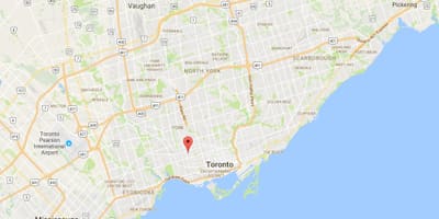 Карта на Dovercourt Парк област Торонто