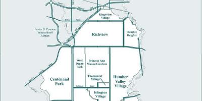 Карта на Etobicoke соседство Торонто