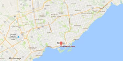 Карта на Harbourfront област Торонто