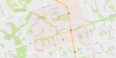 Карта на Hillcrest Село соседство Торонто