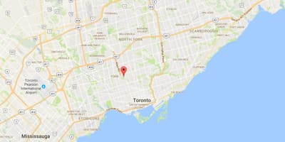 Карта на Humewood–Cedarvale област Торонто