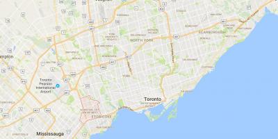 Карта на Islington-во Центарот на Градот Запад Торонто