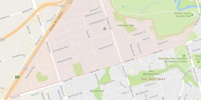 Карта на Kingsview Село соседство Торонто